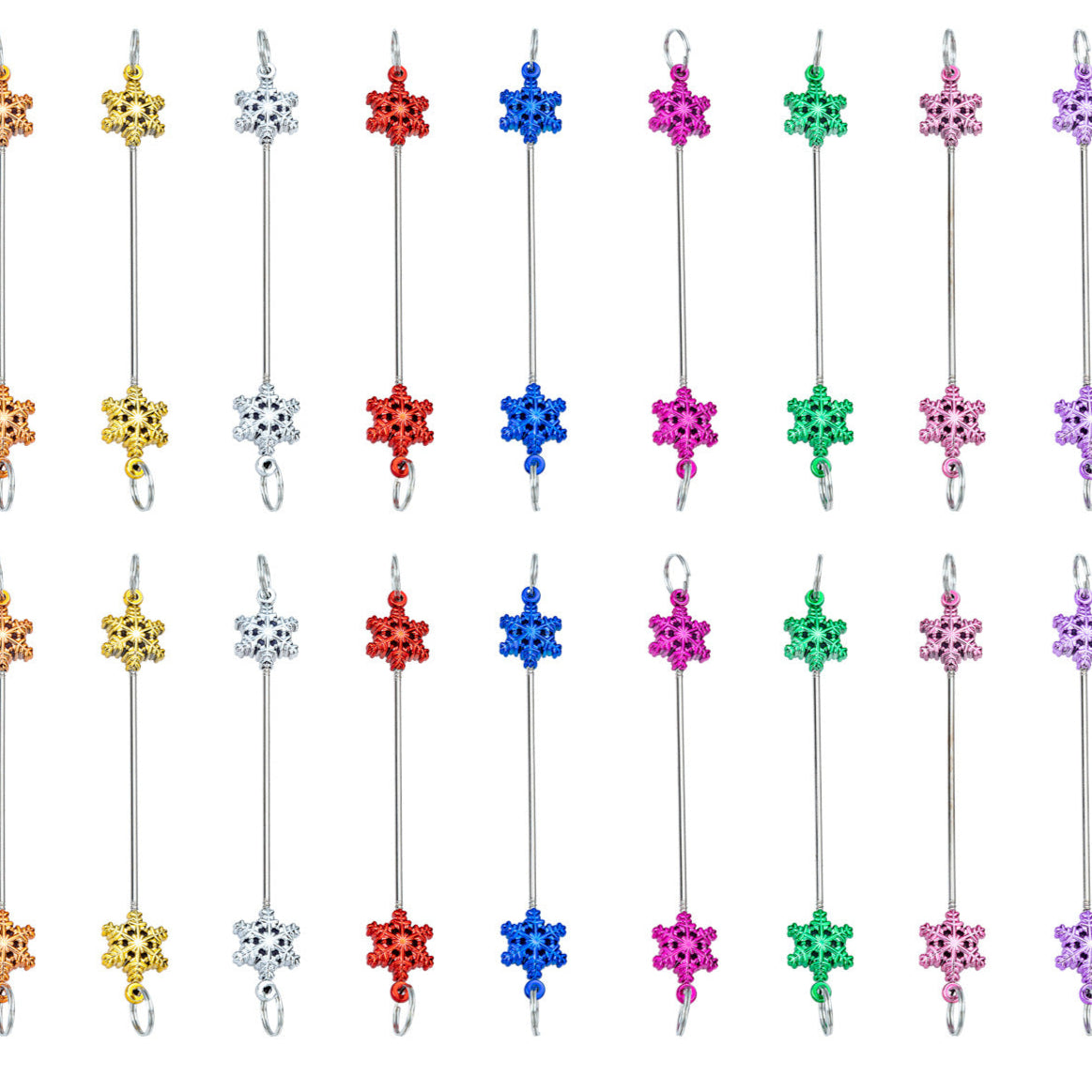 Wholesale DIY Christmas snowflake beaded keychain rod creative beaded keychain